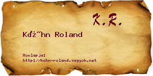 Kóhn Roland névjegykártya